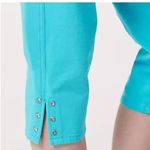 Womens Quacker Factory Dream Jeannes S Capri Turquoise Blue Pull On Pants Rhines Photo 8