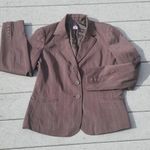 Rafaella  Padded Shoulder Pinstripe Blazer Jacket Photo 0