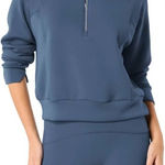 Spanx NWT  Air Essentials Half Zip Storm Blue S Photo 0