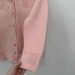 Unbranded Vintage Pink Acrylic Cardigan Sweater Wide Collar Coquette S Photo 5
