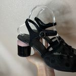 ZARA  Black Mesh Polka Dot Cylinder Block Colour Heels WOMENS 41 Photo 3