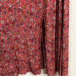 Chris & Carol  Brick Red Floral Smocked Maxi Dress Short Sleeve Size Small Photo 3