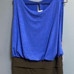 NWT ENFOCUS WOMAN SIZE 16 W COBALT BLUE GLITTER TOP BLACK SKIRT COCKTAIL DRESS Photo 4