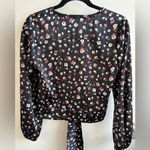 Abercrombie & Fitch Silky Flower Print Tie Front Blouse XS boho workwear Photo 3