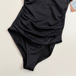 Shade & Shore Swimsuit One Piece Smoothing Scoop Neck Shirred Unlined Black Photo 3