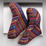 Massimo | Colorful Striped Women's Wedge Shoes Red Size 10 Photo 5