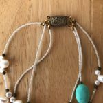 Beaded Stone Fresh Water Pearls Necklace Vintage Photo 5