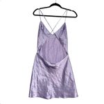 Victoria's Secret Purple Satin V-Neck Open Back Mini Dress Slip Nightgown SMALL Photo 1