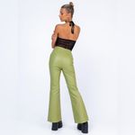 Princess Polly Harvey Pu Pants Green Lace Up Flare Faux Leather Size 2 Photo 3