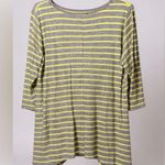 Grace Elements Cream and Green 3/4 Sleeve Relaxed Tunic Photo 1