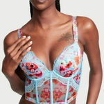 Victoria's Secret Victoria’s Secret 38D Very Sexy Blue Orange Poppy Shine Strap Corset Bra Bustier Photo 0