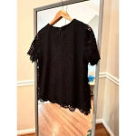 Philosophy  Black Lace Short Sleeve Shirt Medium NWT Photo 2