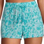 City Streets Womens  Woven Shorts Teal Mermaid Tie Dye Swim Cover Up Shorts  Sz L Photo 0