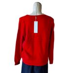 Adyson Parker NWT  Candy Red Asymmetric Neckline Super Soft Sweater Medium Photo 3