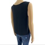 Lush Clothing Lush MEDIUM Black Sheer Industrial Sleeveless Bronze Metal Statement Top Blouse Photo 3