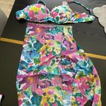 None Bikini - Floral 3 Piece Set Bikini and Sarong Size Small EUC Photo 1