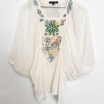 Anthropologie Tanvi Kedia Beaded Sequins Relaxed Blouse Top Cream Size Medium Photo 0