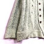 Sigrid Olsen  M Green Pastel Buttoned Sweater Cardigan Slouchy Knit Cutouts Photo 2