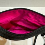 Dooney & Bourke North/South Triple Zip Crossbody Purse Nylon Black Pink Duck Photo 5