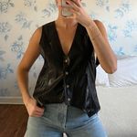 Princess Polly Faux Leather Black Vest Photo 0