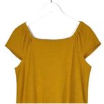 Madewell  cotton yellow nubby Texture & Thread button cap sleeve dress size M Photo 4
