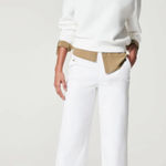 Spanx White Stretch Twill Cropped Wide Leg Pant LARGE PETITE BUSINESS Casual Photo 0