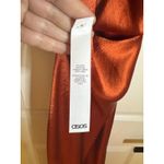 ASOS NEW!  DESIGN cami maxi slip dress satin‎ with lace up back in rust Photo 6