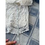 A2 Lace Tunic Top, Sheer Floral Crochet, Bohemian Blouse, Romantic Chic White Size M Photo 3