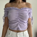Almost Famous NWT ruched off the shoulder crop top Photo 2