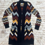 Missoni for Target Womens Cardigan Sweater XS Brown Chevron Open Front Pocket Photo 0