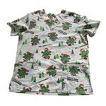 Little Miss Christmas Scrub Top Medium Women's Trees Holiday Mr Men Little Miss Photo 0