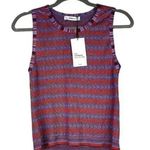 ZARA NWT Jacquard Knitwear Collection Zig Zag Chevron Sweater Top Red Blue M Photo 13