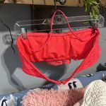 Neon Coral Crochet Lace Bikini Halter Orange Size XL Photo 3