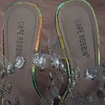 Cape Robbin Clear Block Heel Rhinestone Strap Heels  Photo 6