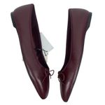 Mango MNG Bow Leather Ballet Flats Burgundy Size 39/US 8.5 Photo 5