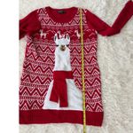 United States Sweater Co. Llama Christmas Sweater Dress Red White Holiday M Size M Photo 4