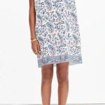 Madewell 100% Silk Floral Paisley Print Popover Dress Pink Blue Size XS Photo 7