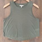 Athleta Vapor Sheer Round Neck Cropped Sleeveless Tank Moss Green Size Small Photo 0