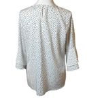 Karl Lagerfeld Top Medium White Black Polka Dot 3/4 Length Tiered Ruffle Sleeve Photo 2