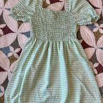 Cider  green gingham cottagecore country milkmaid dress Photo 3