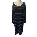 Chico's  Black White Striped T-Shirt Dress with long  Sleeves Size XL Photo 8