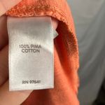 J Jill Pima Slub Elbow Sleeve Tee XL Coral Floral Print Cotton‎ Top Classic Orange Photo 3