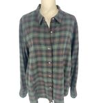 Jenni Kayne Forest Plaid Flannel Shirt Green Size XXL Photo 5
