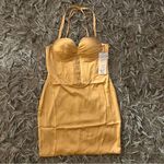 Oh Polly  Pleated Bust Corset Mini Dress In Beige size 6 Photo 2