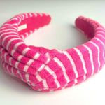 Anthropologie • Pink/White Stripe Terry Knotted Headband Photo 0
