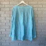 CP Shades  Linen Tunic Top 100% Linen Light Blue Size Small Photo 3
