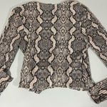 Wild Fable Snake Snakeskin Print Knit Long Sleeve Wrap-Around Top Shirt Blouse Size L π€β¨ Photo 1