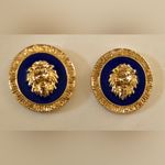 Fashion Earrings w/Lions Head! Blue Photo 0