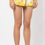 Alemais Sonny high waisted floral lemon yellow white linen shorts 2 Photo 0