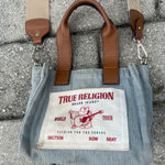 True Religion  Denim and Tan Mini Bag Photo 4